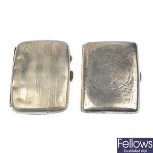 Two early 20th century silver cigarette cases.