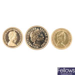 Elizabeth II, Sovereign & 2 Half-Sovereigns.