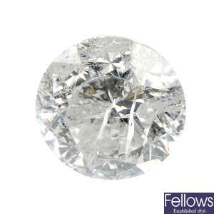 A brilliant-cut diamond, weighing 0.75ct.