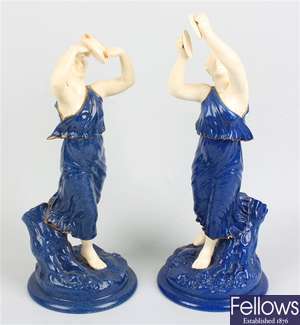 A pair of  Royal Worcester figures of female musicians