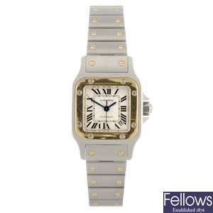 (119529-1-A) A  stainless steel automatic lady's Cartier Santos bracelet watch.