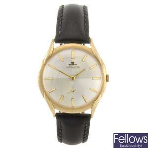 (528420-1-A) A 14k gold manual wind gentleman's LeCoultre wrist watch.