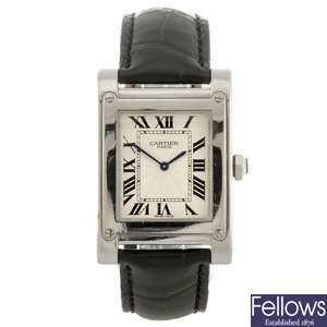 (528565-1-A) An 18k gold manual wind gentleman's Cartier Tank A Vis Privee Collection wrist watch.