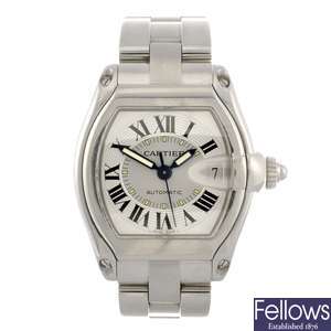 (527690-1-A) A stainless steel automatic gentleman's Cartier Roadster bracelet watch.