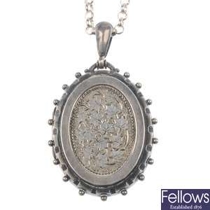 A late 19th century silver locket.