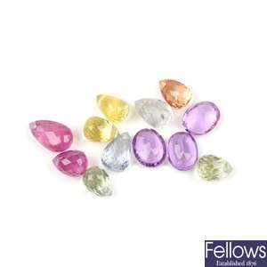 A selection of beryllium diffusion treated vari-colour sapphires.