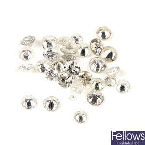 A selection of brilliant and single-cut diamonds.