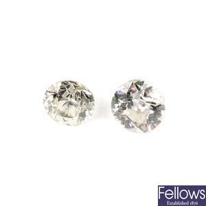 Two old-cut diamonds, each weighing 0.41ct.