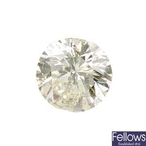 Two brilliant-cut diamonds, weighing 0.55 and 0.49ct.