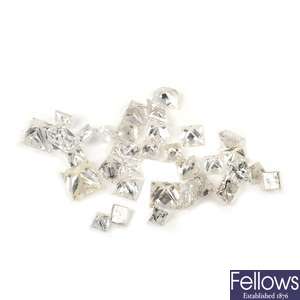 A selection of square-shape diamonds. 