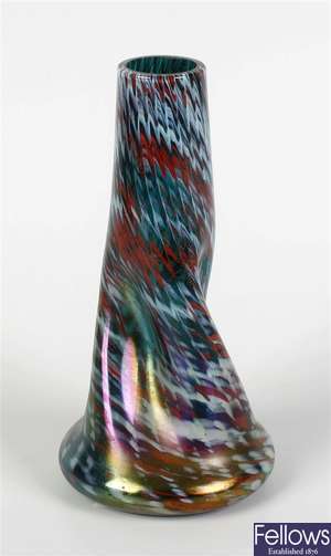  An Art Nouveau iridescent glass vase
