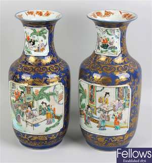 A pair of 19th century Chinese porcelain vases