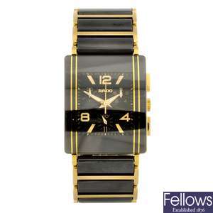 A high-tech ceramic and gold plated quartz chronograph gentleman's Rado Diastar bracelet watch.