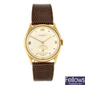 An 18k gold manual wind gentleman's Vacheron Constantin wrist watch.
