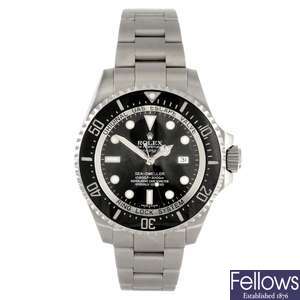 A stainless steel automatic gentleman's Rolex Deepsea bracelet watch.