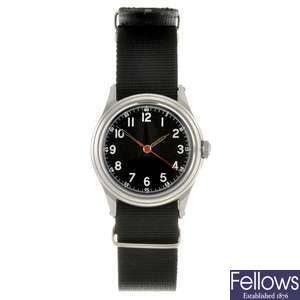 A stainless steel manual wind military issue Ebel wrist watch.
