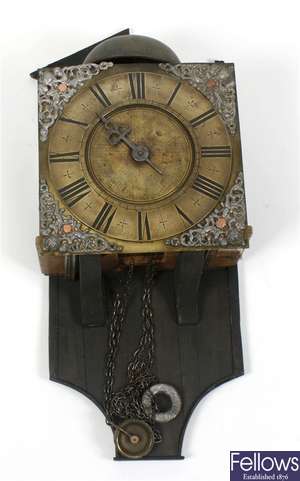 A George II hooded wall clock