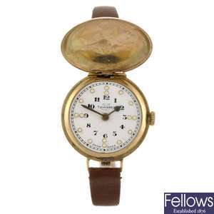 A 9ct gold manual wind gentleman's Tavannes wrist watch.