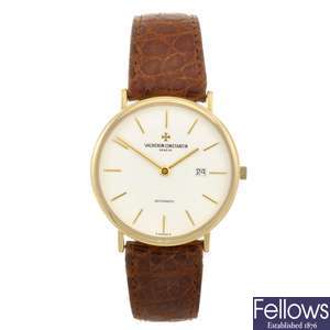 (76027) An 18k gold automatic gentleman's Vacheron Constantin Solo Tempo wrist watch.