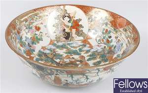 A large Japanese Meiji period Kutani porcelain bowl