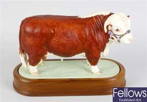  A Royal Worcester limited edition Hereford bull modelled by Doris Lindner 