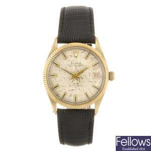 A gold plated automatic gentleman's Tudor Prince Oysterdate wrist watch.