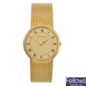 (53825) An 18k gold manual wind gentleman's Audemars Piguet bracelet watch.