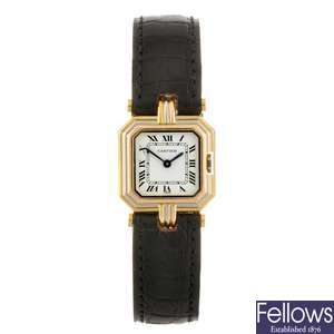 An 18k gold quartz Cartier Ceinture wrist watch.