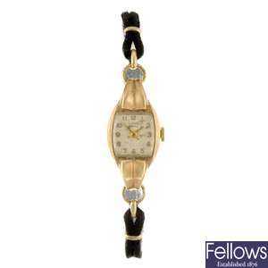 A 9ct gold manual wind lady's Tudor Royal wrist watch.