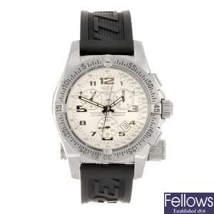 A stainless steel quartz gentleman's Breitling Emergency Mission wrist watch.
