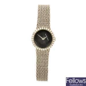 A 9ct white gold manual wind lady's Bueche-Girod bracelet watch.