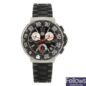 A stainless steel quartz chronograph gentleman's Tag Heuer Formula 1 wrist watch.