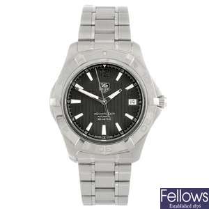 (714010269) A stainless steel automatic gentleman's Tag Heuer Aquaracer bracelet watch.