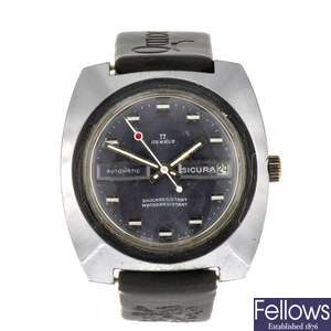 A base metal automatic gentleman's Sicura wrist watch.