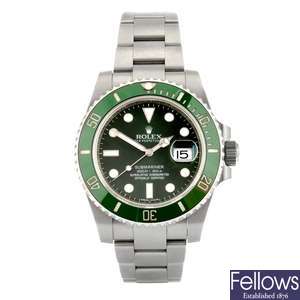 (96381) A stainless steel automatic gentleman's Rolex Submariner bracelet watch.
