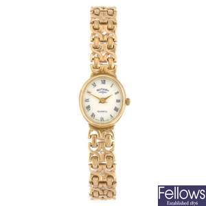 (304292599) A 9ct gold quartz lady's Rotary bracelet watch.