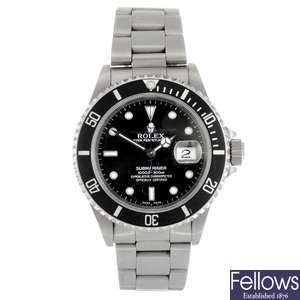 (408016481) A stainless steel automatic gentleman's Rolex Submariner bracelet watch.