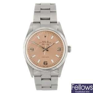 (711077172) A stainless steel automatic gentleman's Rolex Air-King Precision bracelet watch.