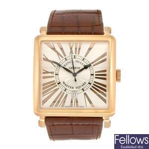 An 18k gold automatic gentleman's Franck Muller Master Square wrist watch.