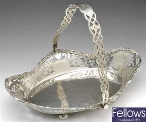 An early twentieth century silver cake basket.