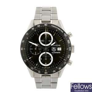 (303097031) A stainless steel automatic chronograph gentleman's Tag Heuer Carrera bracelet watch.