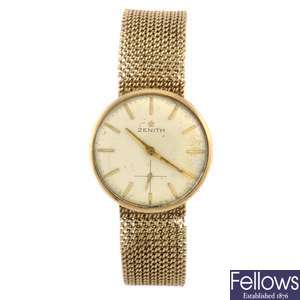 (50255) A 9ct gold manual wind gentleman's Zenith watch.
