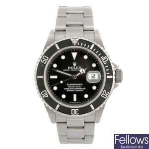 (711077533) A stainless steel automatic gentleman's Rolex Submariner bracelet watch.