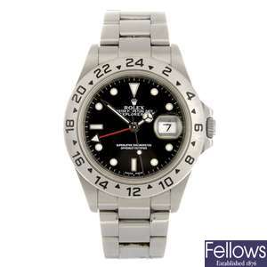 (104420) A stainless steel automatic gentleman's Rolex Explorer II bracelet watch.