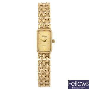 (304294604) A 9ct gold quartz lady's Geneve bracelet watch.