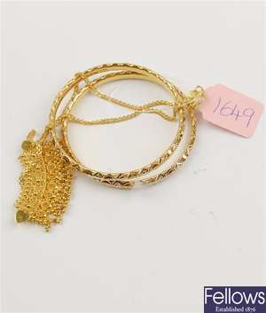 (201208333) two assorted bangles, bracelet fancy necklet