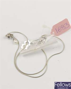 (201208485) 18ct chain, ring drop earrings