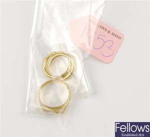 (116192644) 22ct hoop earrings, bracelet family ring