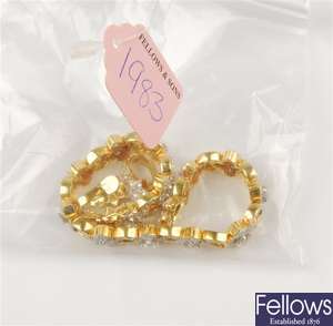 (116192777) 22ct gem set bracelet, pair of stud earrings