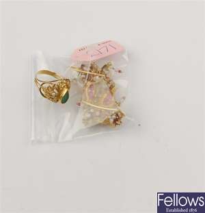 (119180661) 22ct  fancy earrings, bracelet single stone ring